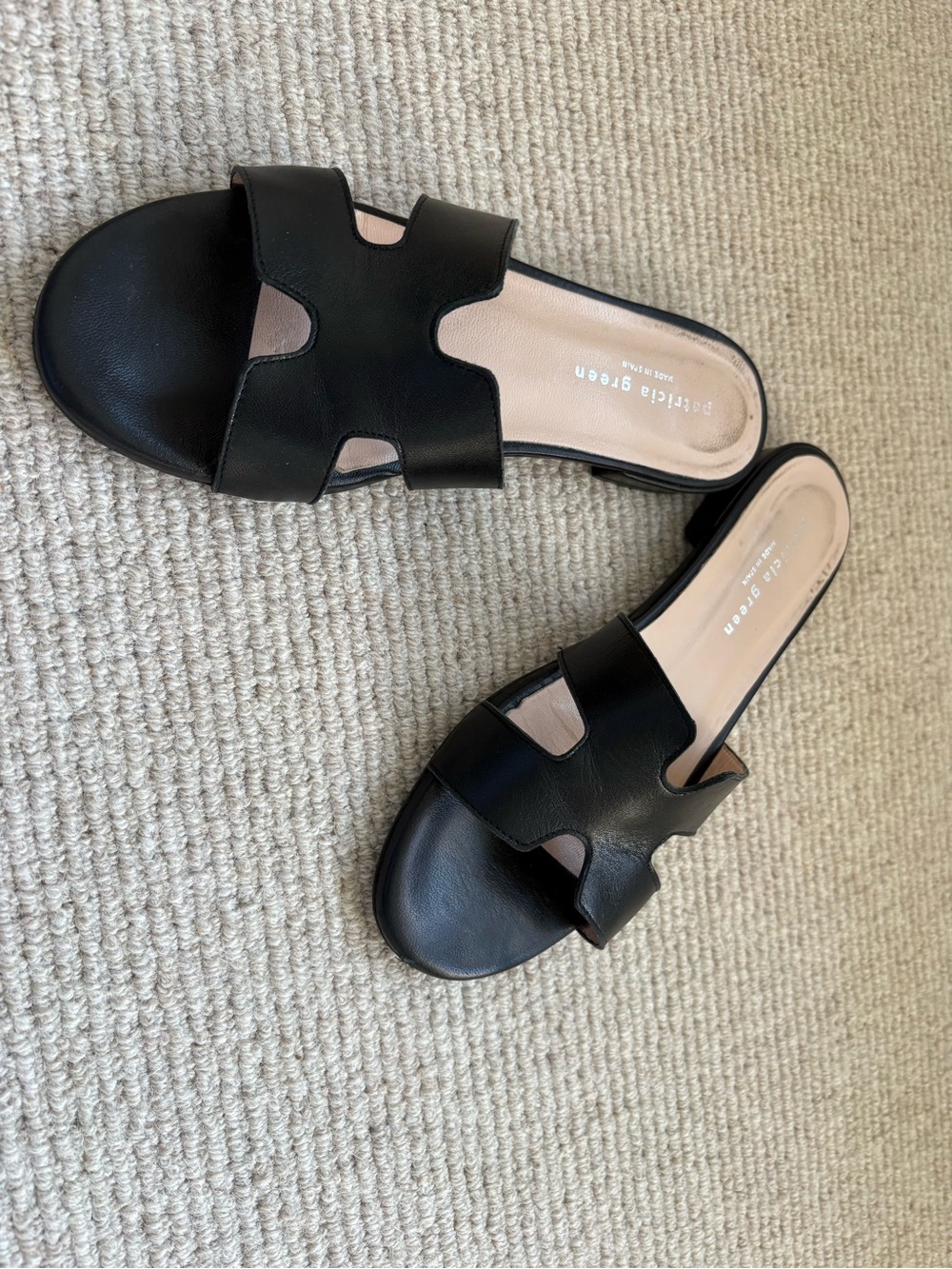 Patricia Green Black Slide Sandals